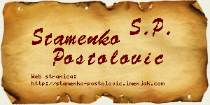 Stamenko Postolović vizit kartica